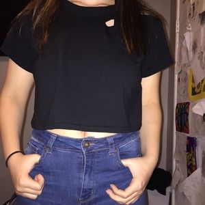 distressed crop top